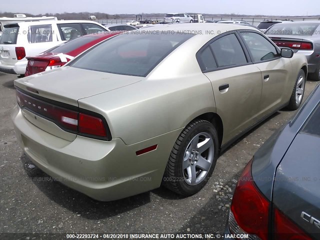 2C3CDXAT1EH316274 - 2014 DODGE CHARGER POLICE GOLD photo 4