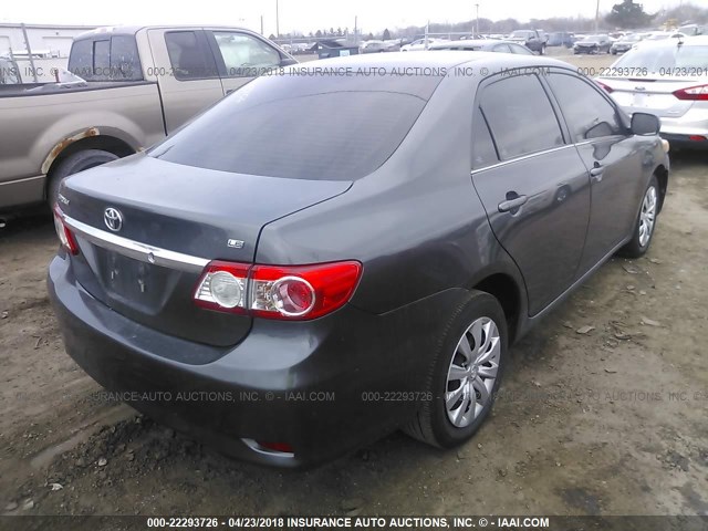 2T1BU4EE4DC006484 - 2013 TOYOTA COROLLA S/LE GRAY photo 4