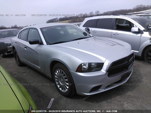 2C3CDXKT2EH360489 - 2014 DODGE CHARGER POLICE SILVER photo 1