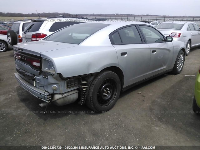 2C3CDXKT2EH360489 - 2014 DODGE CHARGER POLICE SILVER photo 4