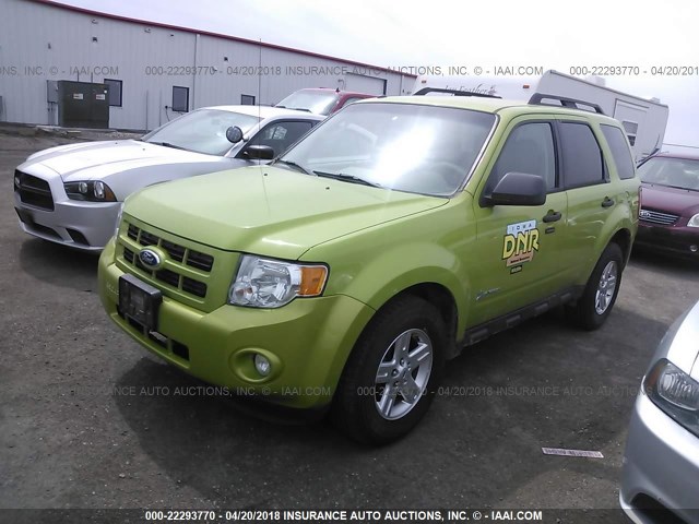 1FMCU5K35BKC65053 - 2011 FORD ESCAPE HYBRID GREEN photo 2