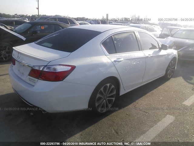 1HGCR2F53EA093293 - 2014 HONDA ACCORD SPORT WHITE photo 4