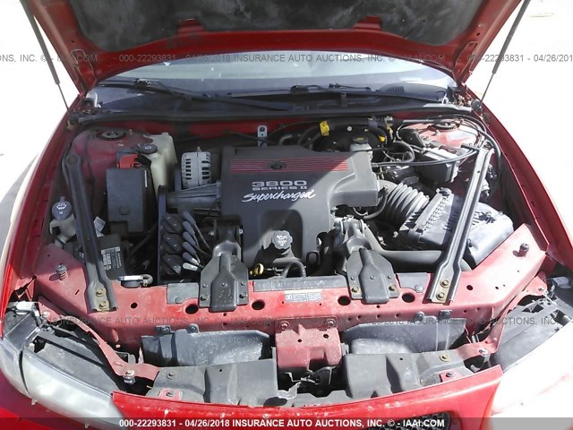 1G2WR52193F142873 - 2003 PONTIAC GRAND PRIX GTP RED photo 10