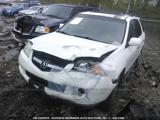 2HNYD18855H539492 - 2005 ACURA MDX TOURING WHITE photo 2