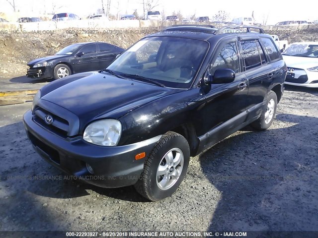 KM8SC73E15U896868 - 2005 HYUNDAI SANTA FE GLS/LX BLACK photo 2