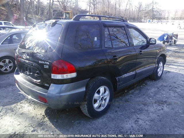 KM8SC73E15U896868 - 2005 HYUNDAI SANTA FE GLS/LX BLACK photo 4