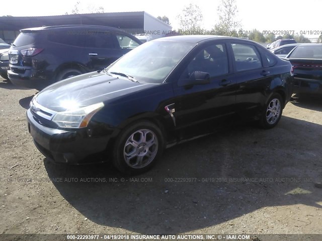 1FAHP35N68W217975 - 2008 FORD FOCUS SE/SEL/SES BLACK photo 2