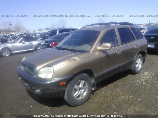 KM8SC73D92U242655 - 2002 HYUNDAI SANTA FE GLS/LX GOLD photo 2