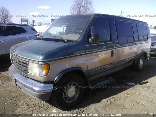 1FDEE14H7THB51822 - 1996 FORD ECONOLINE E150 VAN GREEN photo 2