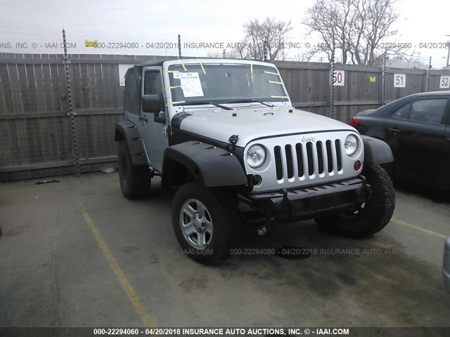 1C4AJWAG6CL169927 - 2012 JEEP WRANGLER SPORT SILVER photo 1