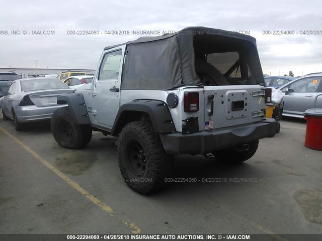 1C4AJWAG6CL169927 - 2012 JEEP WRANGLER SPORT ვერცხლისფერი ფოტო 3