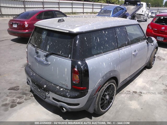 WMWMM33589TP91420 - 2009 MINI COOPER S CLUBMAN SILVER photo 4