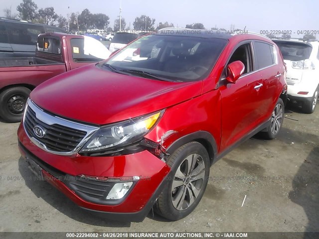 KNDPC3A2XB7132393 - 2011 KIA SPORTAGE EX/SX RED photo 2