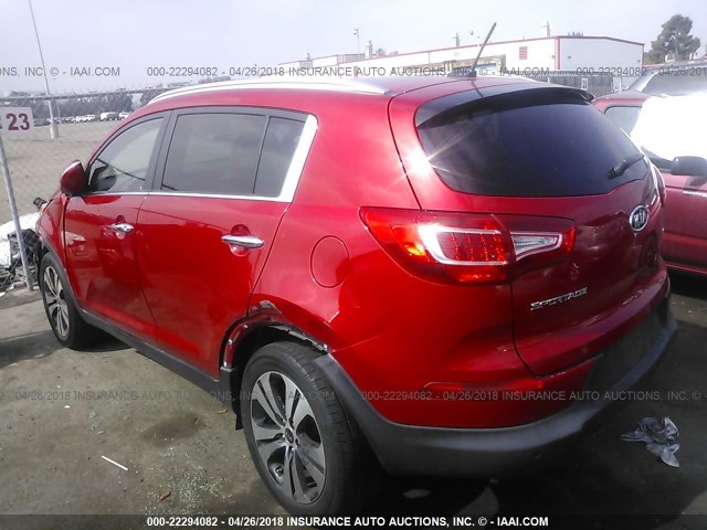 KNDPC3A2XB7132393 - 2011 KIA SPORTAGE EX/SX RED photo 3