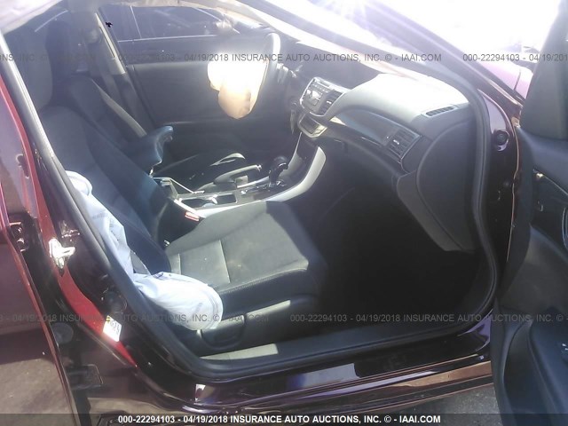 1HGCR2F5XDA210477 - 2013 HONDA ACCORD SPORT 勃艮第红 照片 5