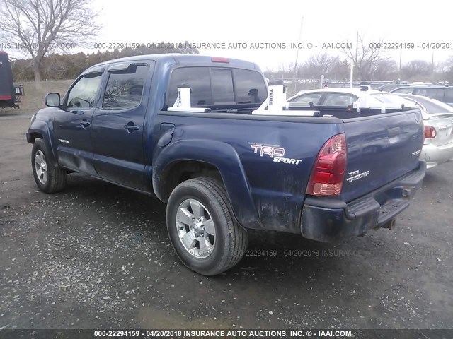 5TELU42N36Z149674 - 2006 TOYOTA TACOMA DOUBLE CAB BLUE photo 3