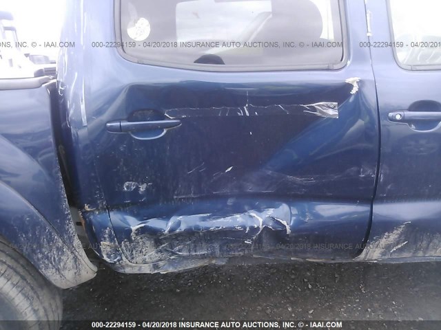 5TELU42N36Z149674 - 2006 TOYOTA TACOMA DOUBLE CAB BLUE photo 6