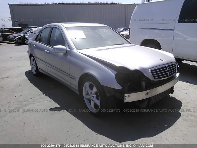 WDBRF40J54F543805 - 2004 MERCEDES-BENZ C 230K SPORT SEDAN SILVER photo 1