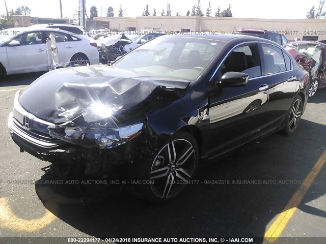 1HGCR2F51GA093263 - 2016 HONDA ACCORD SPORT BLACK photo 2