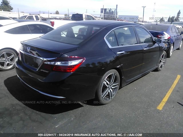 1HGCR2F51GA093263 - 2016 HONDA ACCORD SPORT 黑色 照片 4