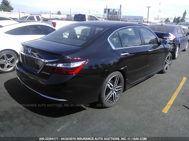 1HGCR2F51GA093263 - 2016 HONDA ACCORD SPORT BLACK photo 4