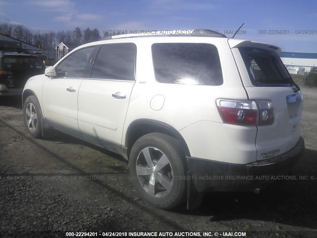 1GKKVRED0BJ389914 - 2011 GMC ACADIA SLT-1 WHITE photo 3