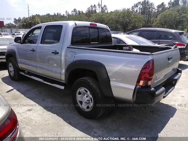 5TFJX4GN0EX036407 - 2014 TOYOTA TACOMA DOUBLE CAB SILVER photo 3