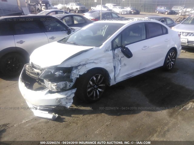 19XFB2F91FE219412 - 2015 HONDA CIVIC EXL თეთრი ფოტო 2