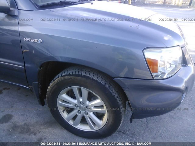 JTEEW21A660024413 - 2006 TOYOTA HIGHLANDER HYBRID BLUE photo 6