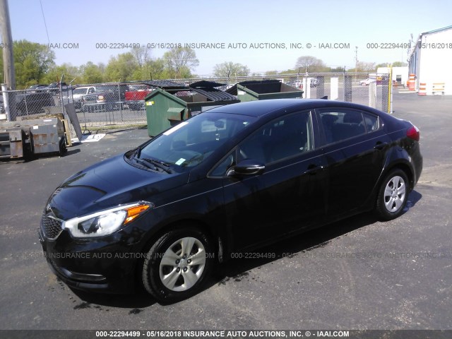 KNAFX4A6XF5268658 - 2015 KIA FORTE LX BLACK photo 2