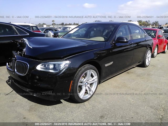 WBAYE8C51DD132674 - 2013 BMW 750 LI BLACK photo 2