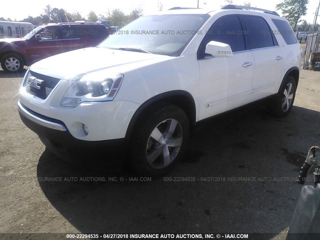 1GKLVMED8AJ150987 - 2010 GMC ACADIA SLT-1 WHITE photo 2