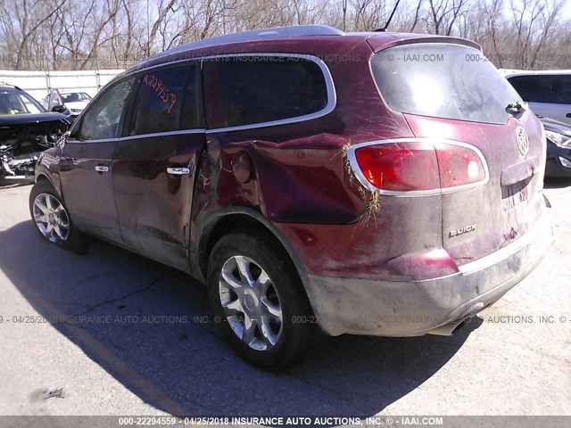 5GAEV23D89J185750 - 2009 BUICK ENCLAVE CXL RED photo 3