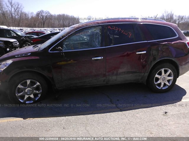 5GAEV23D89J185750 - 2009 BUICK ENCLAVE CXL RED photo 6