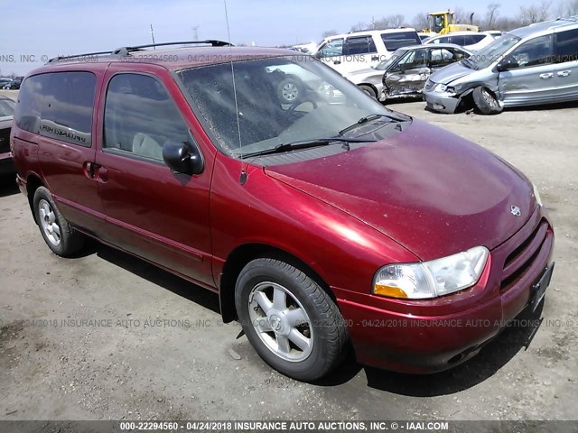 4N2ZN15T32D820888 - 2002 NISSAN QUEST GXE RED photo 1