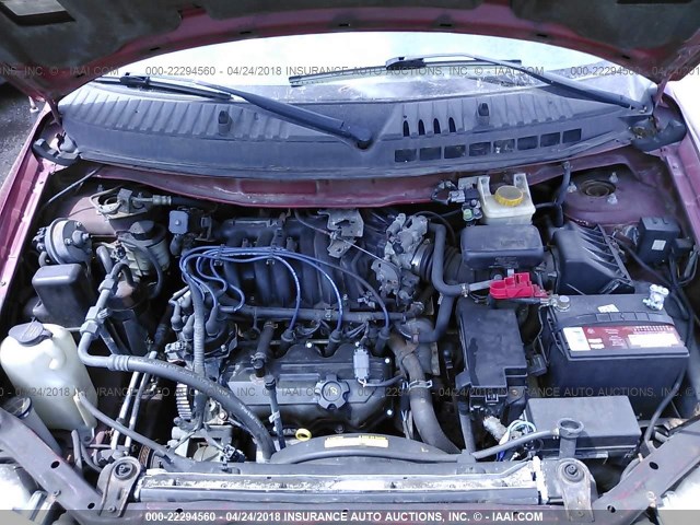 4N2ZN15T32D820888 - 2002 NISSAN QUEST GXE RED photo 10