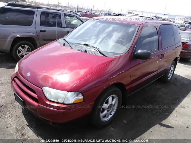 4N2ZN15T32D820888 - 2002 NISSAN QUEST GXE RED photo 2