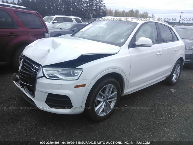 WA1BCCFS8HR015549 - 2017 AUDI Q3 PREMIUM WHITE photo 2