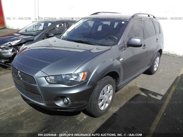 JA4AS2AW7CU017513 - 2012 MITSUBISHI OUTLANDER ES ნაცრისფერი ფოტო 2