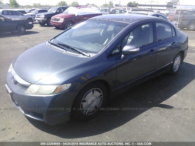 JHMFA36289S010423 - 2009 HONDA CIVIC HYBRID GRAY photo 2