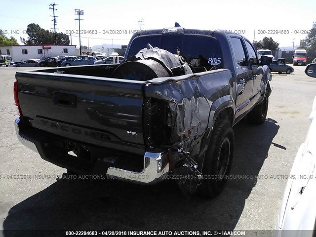 3TMAZ5CN1HM031264 - 2017 TOYOTA TACOMA DBL CAB/SR5/TRD SPORT/OR GRAY photo 4