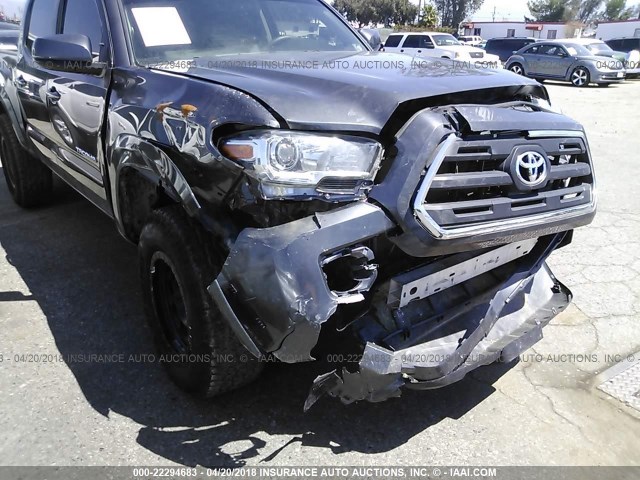 3TMAZ5CN1HM031264 - 2017 TOYOTA TACOMA DBL CAB/SR5/TRD SPORT/OR GRAY photo 6