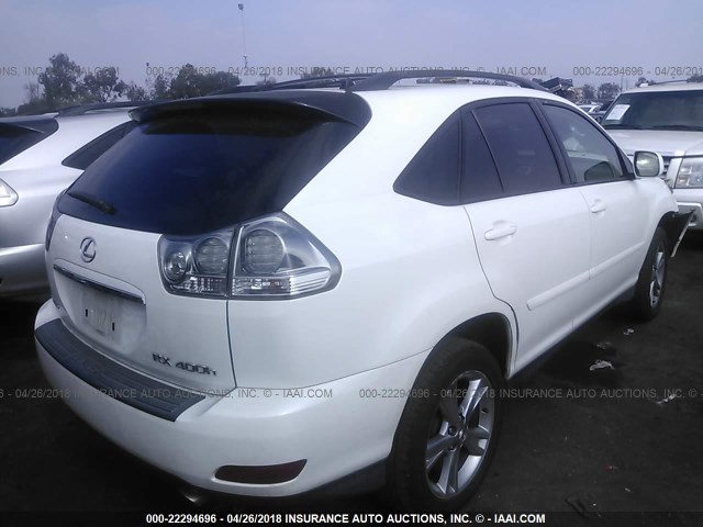 JTJGW31U060001185 - 2006 LEXUS RX 400 WHITE photo 4