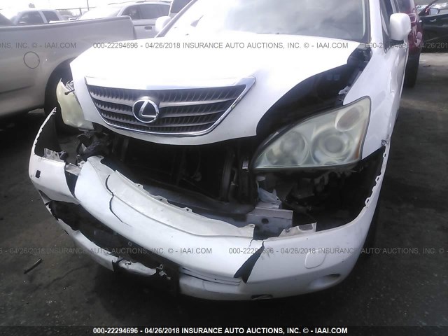 JTJGW31U060001185 - 2006 LEXUS RX 400 WHITE photo 6