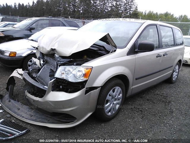 2C4RDGBG5ER378648 - 2014 DODGE GRAND CARAVAN SE GOLD photo 2