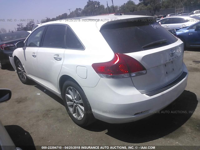 4T3ZE11A69U002222 - 2009 TOYOTA VENZA WHITE photo 3