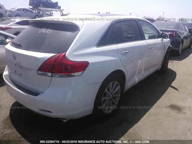 4T3ZE11A69U002222 - 2009 TOYOTA VENZA WHITE photo 4