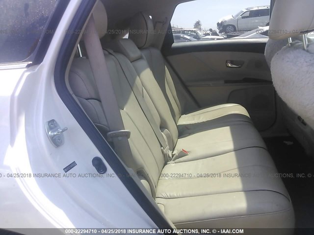 4T3ZE11A69U002222 - 2009 TOYOTA VENZA WHITE photo 8