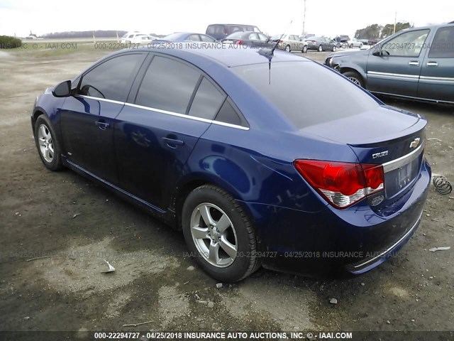 1G1PF5SC9C7190757 - 2012 CHEVROLET CRUZE LT BLUE photo 3