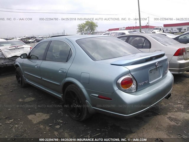 JN1DA31A52T311936 - 2002 NISSAN MAXIMA GLE/SE BLUE photo 3